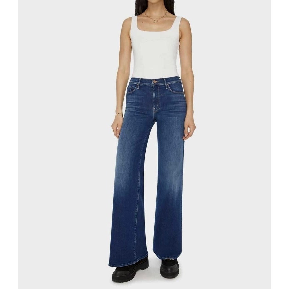 MOTHER Twister Sneak‎ Jeans On Your Left Wash Wide Leg Stretch Denim Size 32